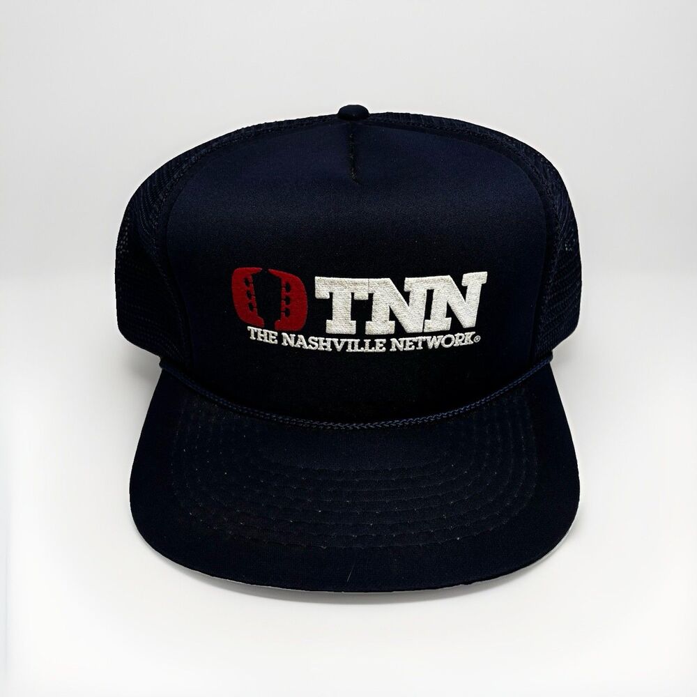 Vintage 80s TNN The Nashville Network Trucker Hat Snapback Mesh Speedway Cap